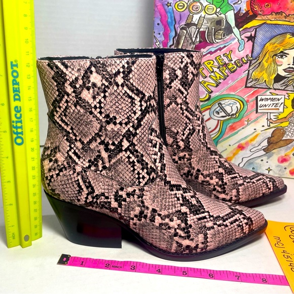 BNIB JEFFREY CAMPBELL KELAM 2 PINK SNAKE COWBOY BOOTIES 5.5M - Picture 9 of 13